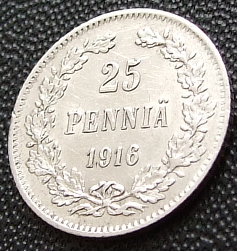 25  (pennia) 1916. S  F
