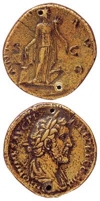 Сестерций римского императора Антонина Пия. 138-161 гг. Бронза.