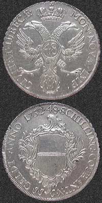 48 шиллингов (1 талер), 1752 г., Город Любек