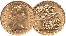 Золотой Соверен, Королева Елизавета II, 1966 год. 